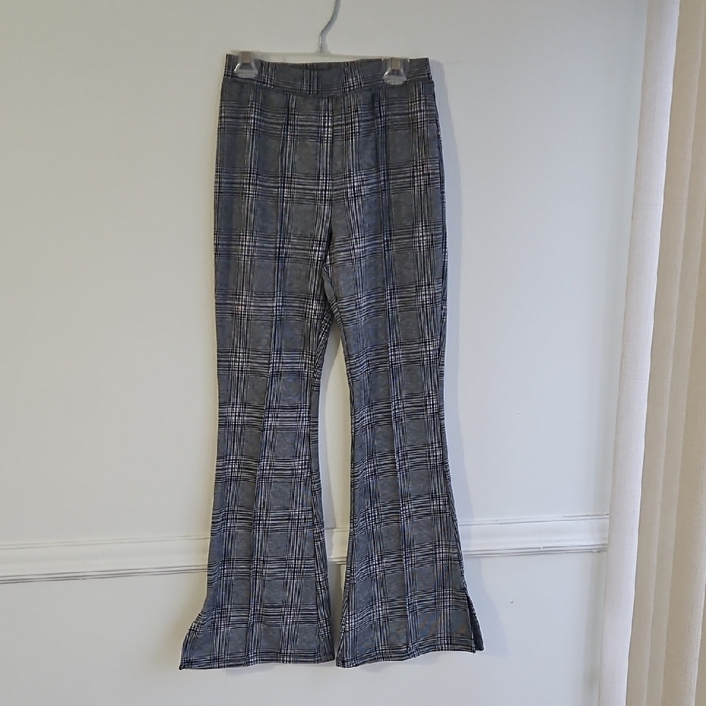 SO Kids Plaid Flare Bottoms - Black and White
